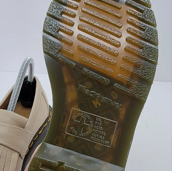 Dr. Martens | Adrian beige tan leather chunky tassel loafer shoes | WMS 7 - Picture 11 of 11